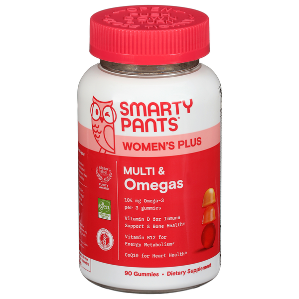SmartyPants Women Plus Strawberry Orange & Lemon Multi & Omegas Gummies