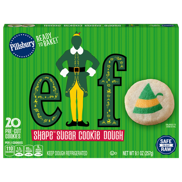 Pillsbury Elf Sugar Cookie Pre-Cut Dough - 20 ct