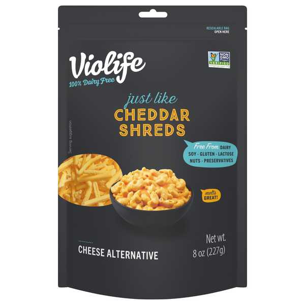 Violife Dairy Free Vegan Shredded Just Like Cheddar Cheese Alternative