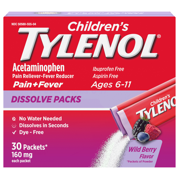 Tylenol Children's Pain + Fever Wild Berry Acetaminophen Dissolve Packs