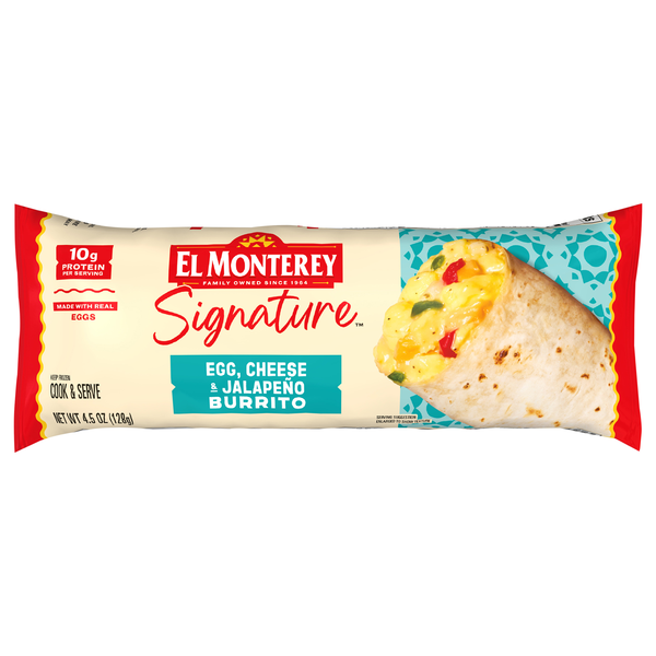 El Monterey Signature Egg Cheese & Jalapeno Breakfast Burrito