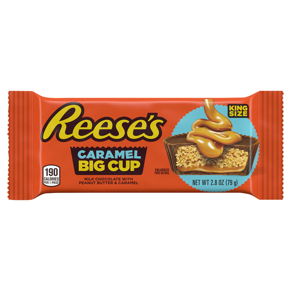 Reese's Caramel Milk Chocolate Peanut Butter Big Cups Candy King Size