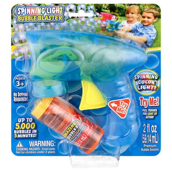 Amazing Bubbles Spinning Color Light Bubble Blaster