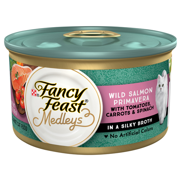 Fancy Feast Medleys in Broth Salmon Primavera Wet Cat Food