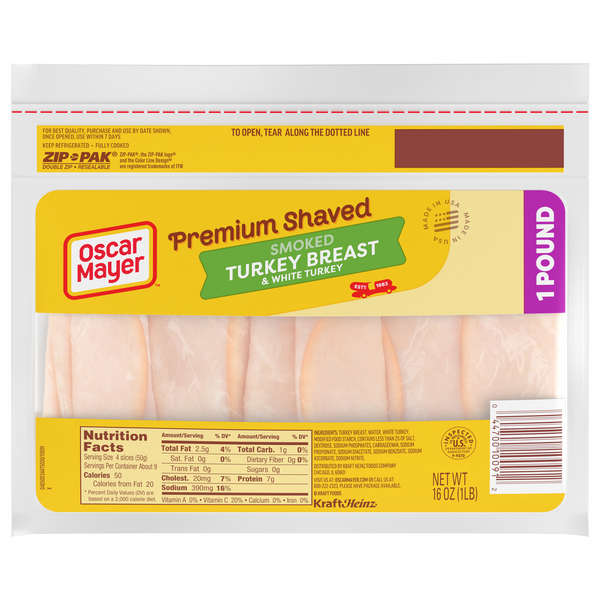 Save on Oscar Mayer Premium Turkey Breast & White Turkey Smoked Shaved