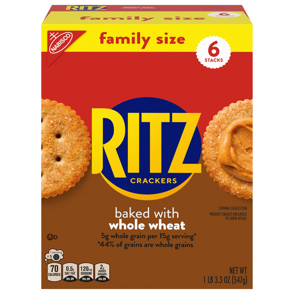Nabisco Ritz Whole Wheat Crackers Family Size - 6 ct