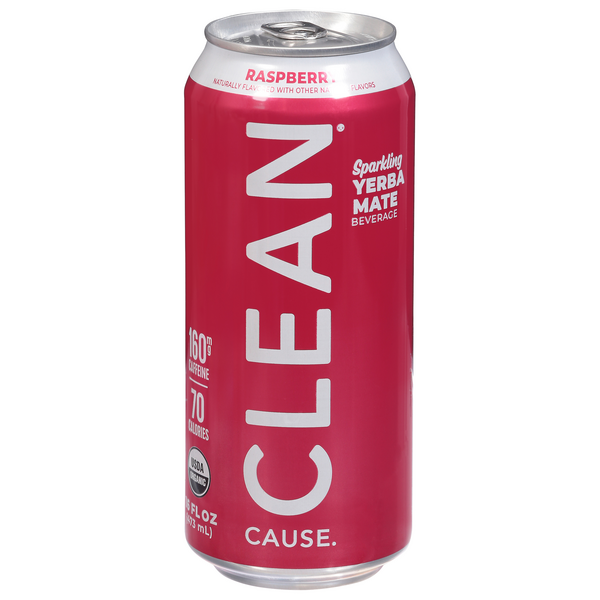 Clean Cause Raspberry Sparkling Yerba Mate Organic