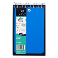 Smart Living Memo Book Narrow Ruled 3x5 Inch - 70 Sheets Blue