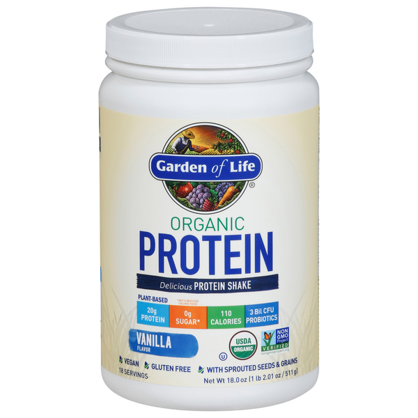 Garden of Life Organic Vanilla 20g Protein Shake Powder Mix