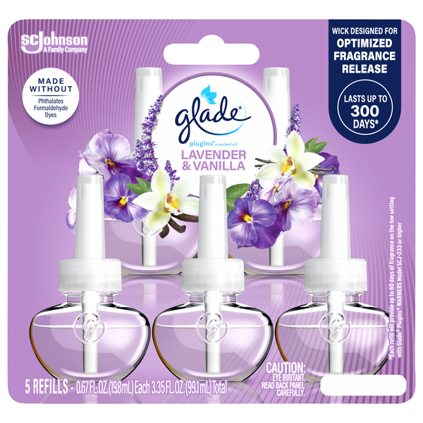 Glade plugIns Lavender & Vanilla Scented Oil Refills - 5 ct