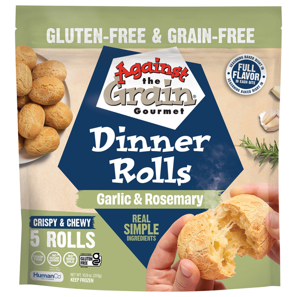 Against The Grain Gluten & Grain Free Garlic & Rosemary Dinner Rolls 5 ct