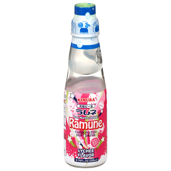 Kimura Ramune Lychee Flavor Carbonated Soft Drink