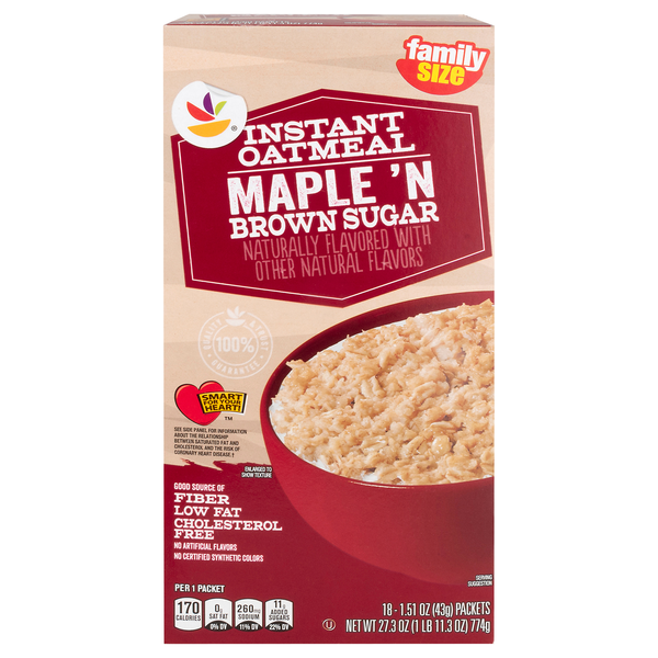 Stop & Shop Maple 'N Brown Sugar Instant Oatmeal Family Size - 18 ct
