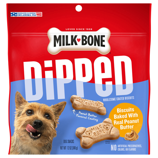 Milk-Bone Dipped Peanut Butter Coated Biscuits Dog Treats