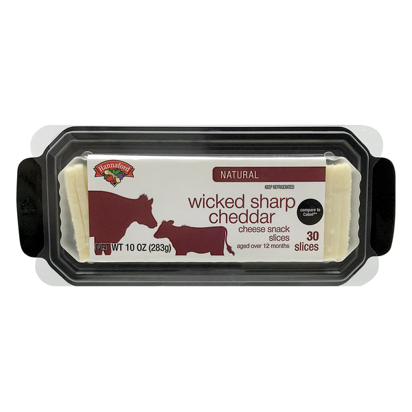 Hannaford Natural Wicked Sharp Cheddar Cheese Snack Slices - 30 ct