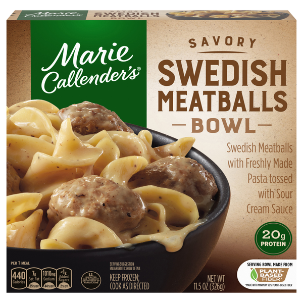 Marie Callender's Savory Swedish Meatballs Bowl Frozen Meal