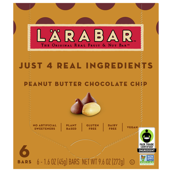LARABAR Gluten Free Peanut Butter Chocolate Chip Fruit & Nut Bar - 6 ct