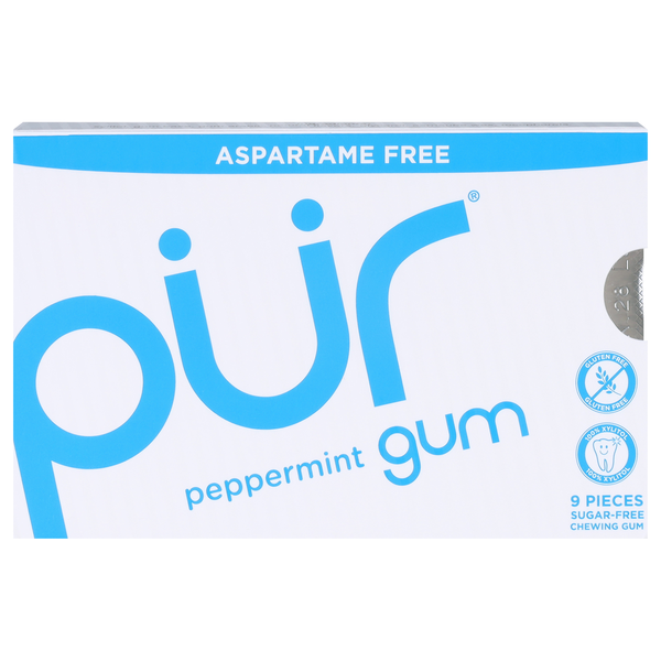PUR Aspartame Free Chewing Gum Peppermint Sugar Free