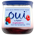Oui by Yoplait Whole Milk Fruit Bottom Triple Berry French Style Yogurt