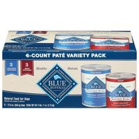 BLUE Natural Pate Variety Pack Wet Dog Food - 6 ct