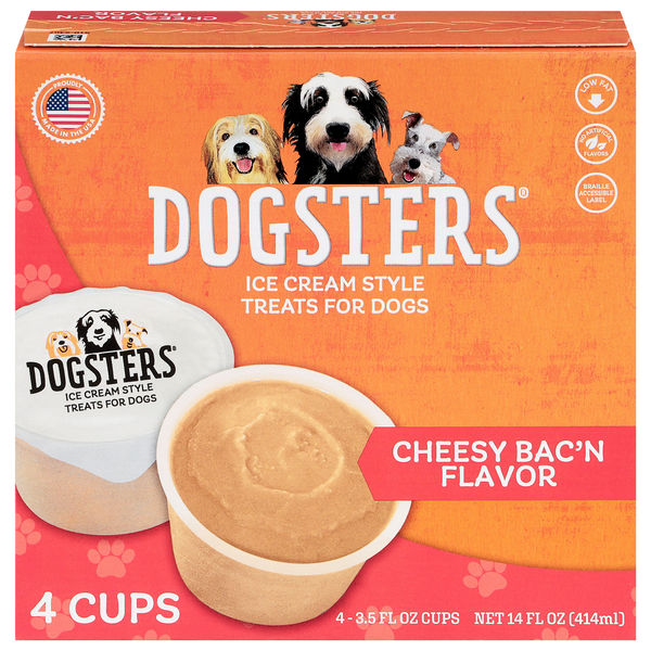 DOGSTERS Cheesy Bac'n Flavor Ice Cream Style Frozen Dog Treats - 4 ct