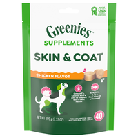 GREENIES Supplements Skin & Coat Chicken Soft Chews Adult Dogs - 40 ct