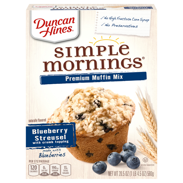 Duncan Hines Simple Mornings Blueberry Streusel Premium Muffin Mix