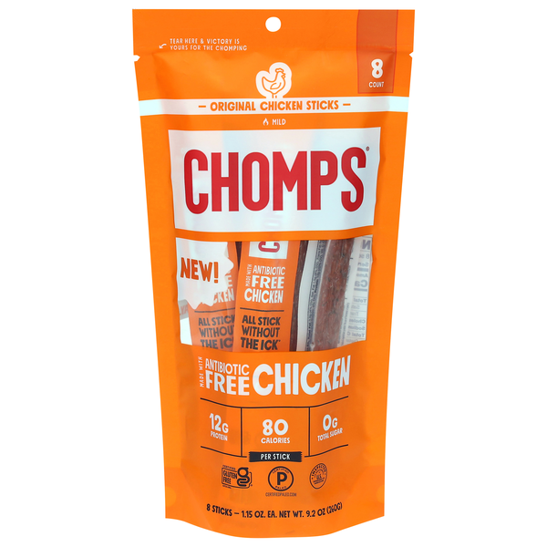 Chomps Mild Original Chicken Sticks - 8 ct
