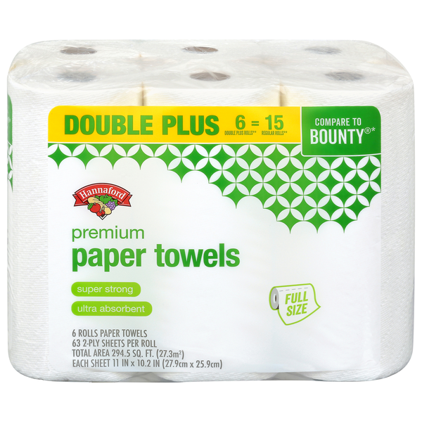 Hannaford Premium Double Plus Rolls 2-Ply Paper Towels