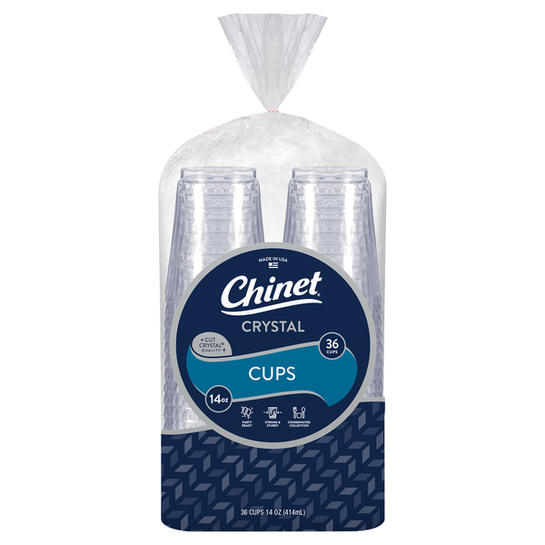 Chinet Crystal Clear Plastic Cups 14 oz