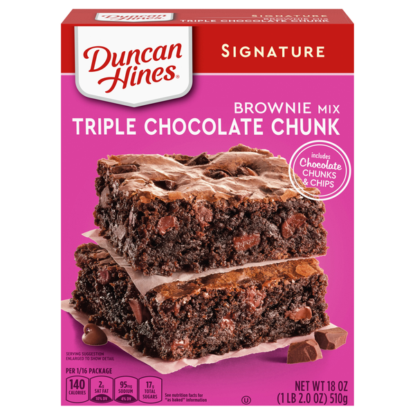 Duncan Hines Signature Triple Chocolate Chunk Brownie Mix