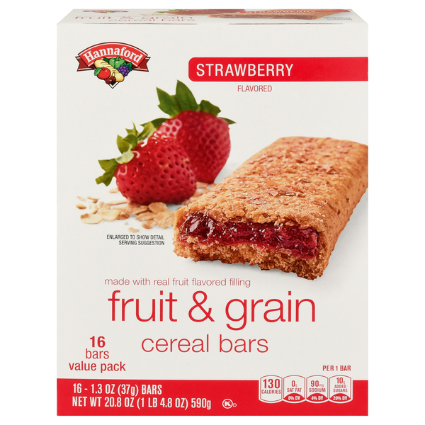 Hannaford Strawberry Fruit & Grain Cereal Bars - 16 ct