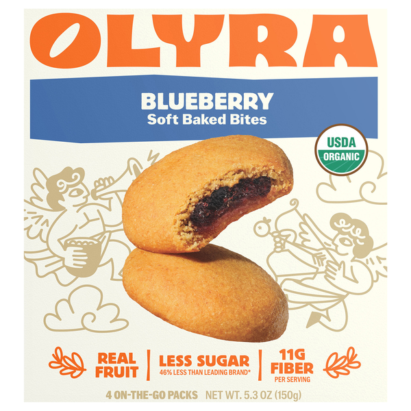 Olyra Organic On the Go Blueberry Fruit & Grain Bites - 4 ct
