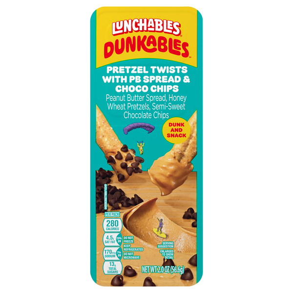 Lunchables Dunkables Pretzel Twists with PB Spread & Choco Chips