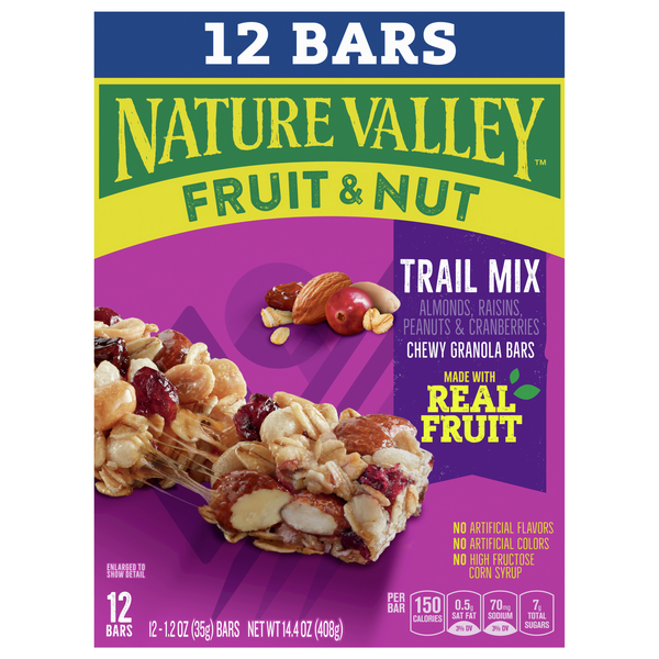Nature Valley Chewy Trail Mix Granola Bars Fruit & Nut - 12 ct