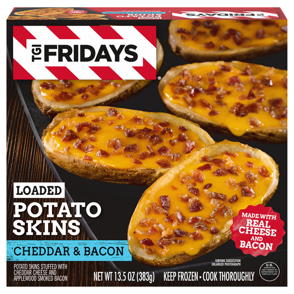 TGI Fridays Cheddar & Bacon Loaded Potato Skins Frozen