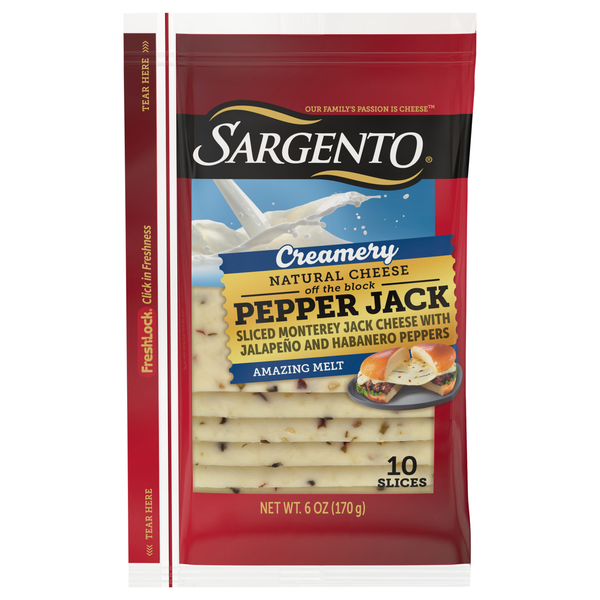 Sargento Creamery Natural Pepper Jack Cheese Slices - 10 ct