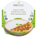 Food Earth Indian Chick Peas Curry with Steamed Rice Medium Organic