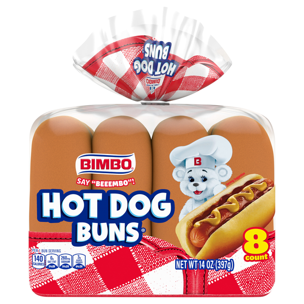 Bimbo Hot Dog Buns - 8 ct