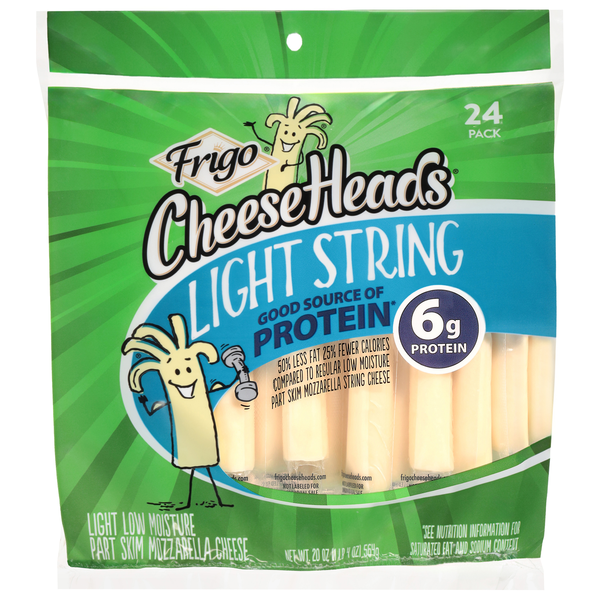 Frigo Cheese Heads Light Mozzarella String Cheese - 24 ct