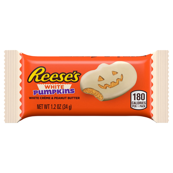Reese's Pumpkins White Creme Peanut Butter Halloween Candy Cups - 2 ct