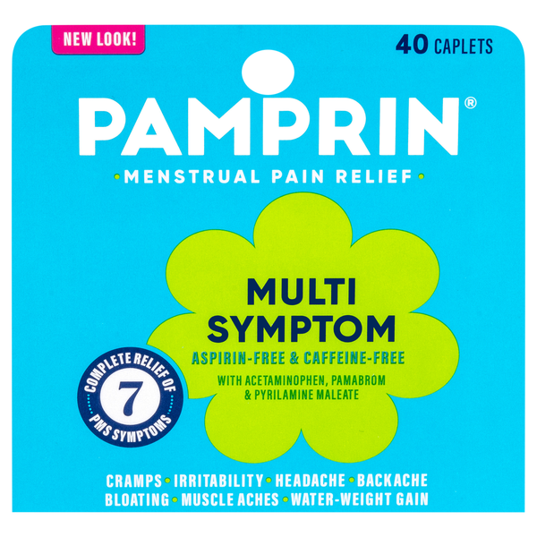 Pamprin Menstrual Pain Relief Multi-Symptom Maximum Strength Caplets