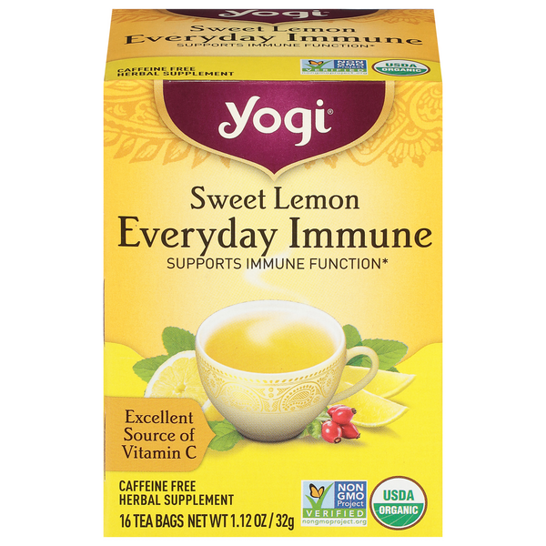 Save on Yogi Everyday Immune Sweet Lemon Herbal Tea Bags Caffeine Free