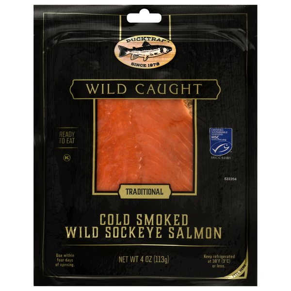 Ducktrap Wild Caught Traditional Cold Smoked Sockeye Salmon Fresh