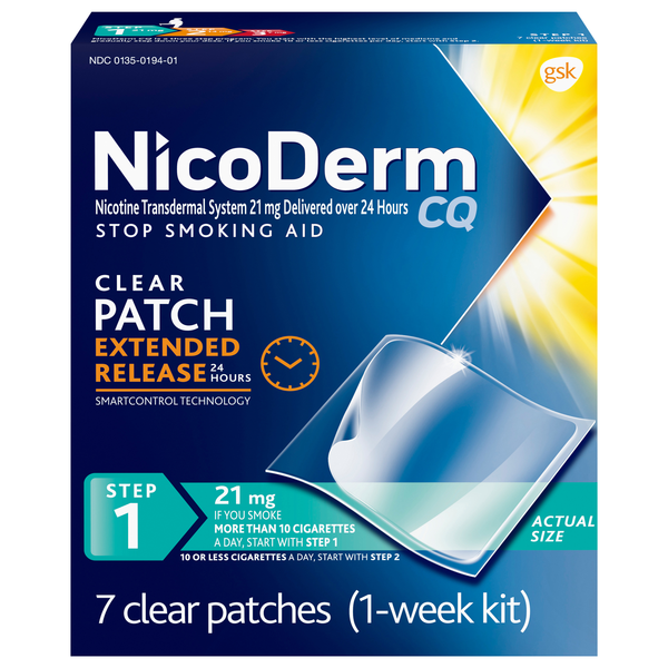 NicoDerm CQ Stop Smoking Patch Clear Step #1