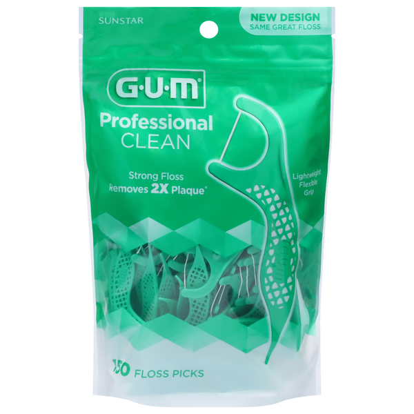GUM Professtional Clean Flossers Picks Fresh Mint