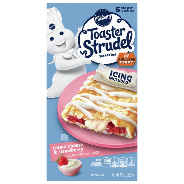 Pillsbury Cream Cheese & Strawberry Toaster Strudel Pastries - 6 ct
