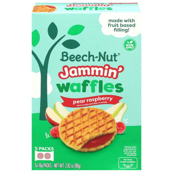 Beech-Nut Toddler Jammin' Pear Raspberry Waffles - 5 ct