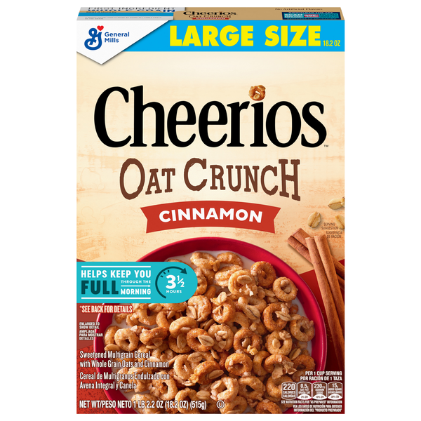 Cheerios Oat Crunch Cinnamon Multigrain Cereal Large Size