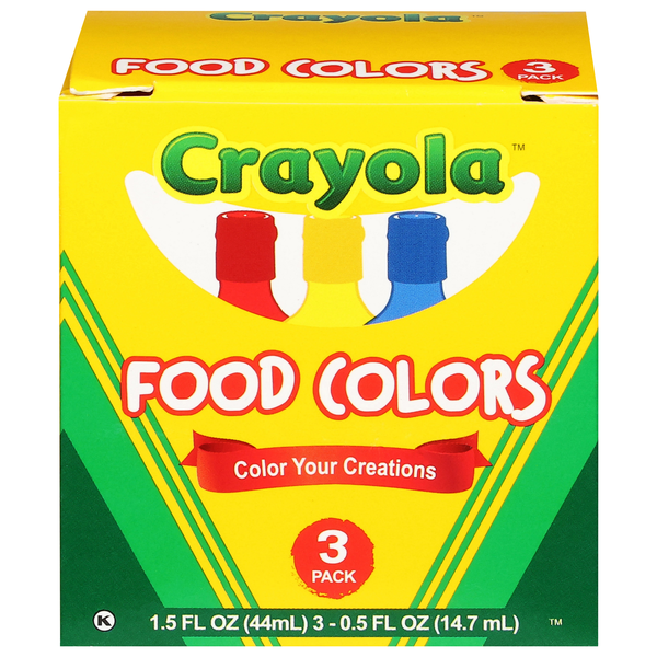 Crayola Red Blue & Yellow Food Colors - 3 ct
